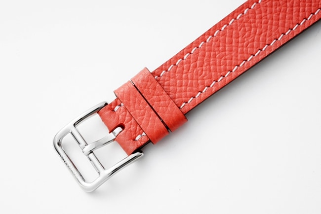 top-tier Hermes Slim d’Hermes women’s white dial red band quartz watch clasp picture