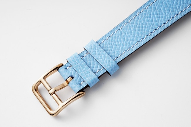 top-tier Hermes Slim d’Hermes women’s white dial blue belt quartzleather strap watch clasp picture