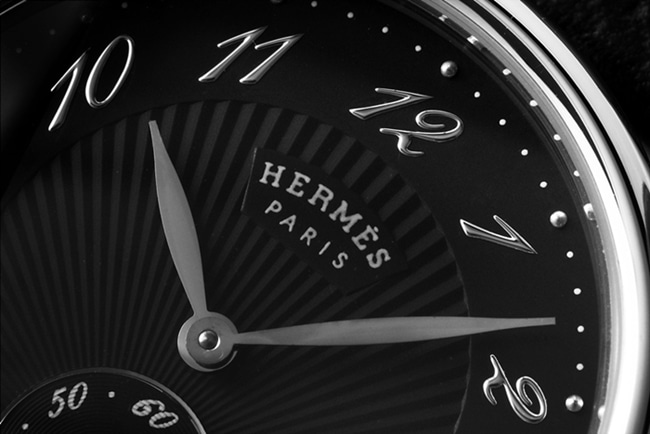 top-tier Hermès women's black dial black belt classic watch series quartz watch detail shots