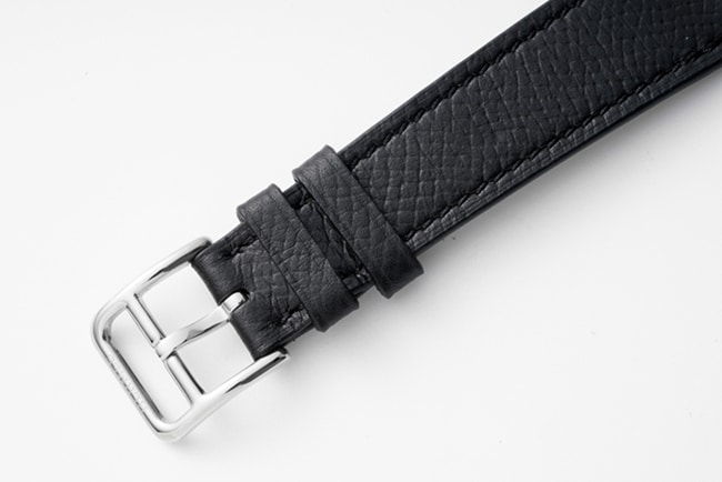 top-tier Hermès women's black dial black belt classic watch series quartz watch clasp picture