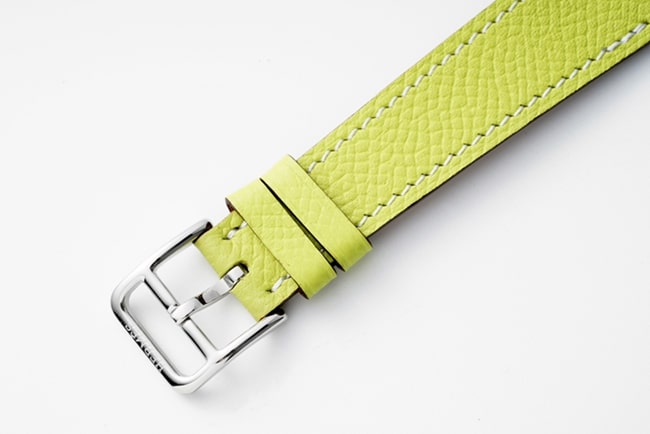 top-tier Hermès women's white dial green strap classic series quartz watch clasp picture