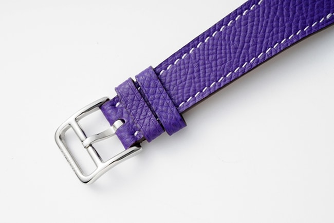 top-tier Hermès women's white dial purple belt women's classic watch series quartz watch clasp picture