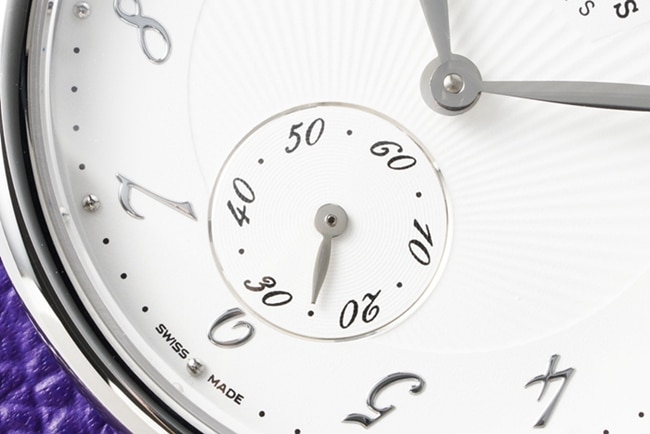 top-tier Hermès women's white dial purple belt women's classic watch series quartz watch detail shots