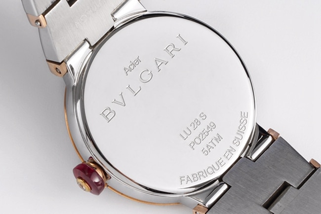top-tier replicaBvlgari women's white dial18Krose gold with LVCEA series quartz watch back cover picture