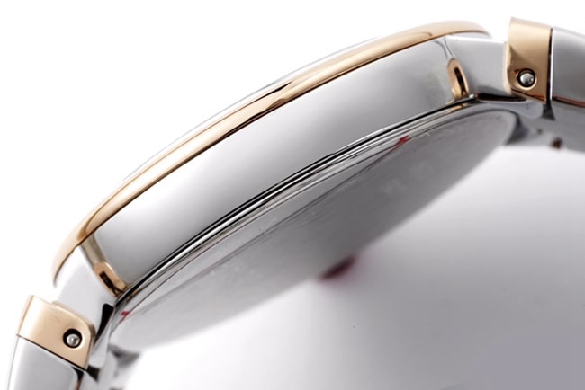 top-tier replicaBvlgari women's white dial18Krose gold with LVCEA series quartz watch side view