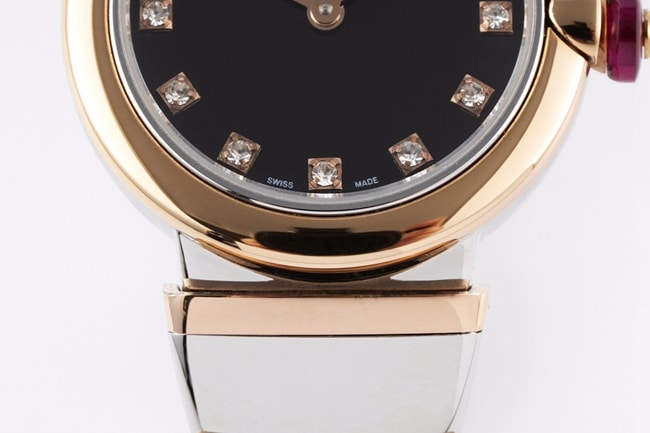 top-tier replicaBvlgari women's black dial18krose goldLVCEA series watch detail shots