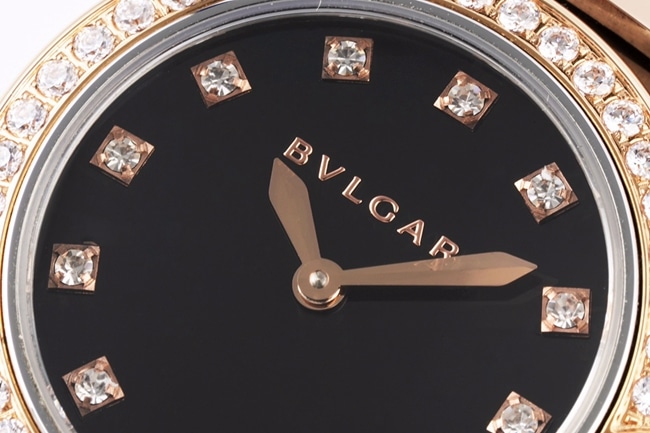 top-tier replicaBvlgari women's black dial18krose gold with LVCEA series watch detail shots