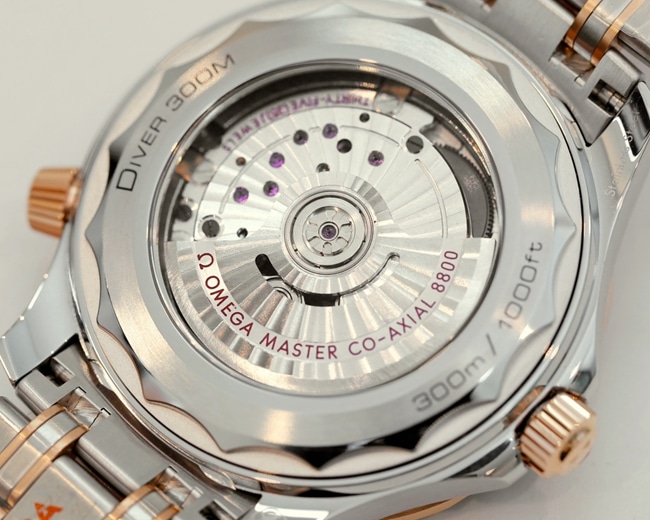top-tier replicaOmega men's black dialsteel braceletSeamaster 300m series fully automatic movement watch movement picture