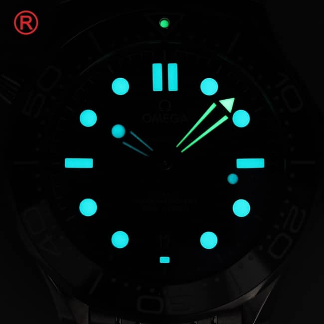 Top Omega Men's Black Plate Steel Strap Seamaster 300 Meter Series Automatic Mechanical Watch Luminous Figure
