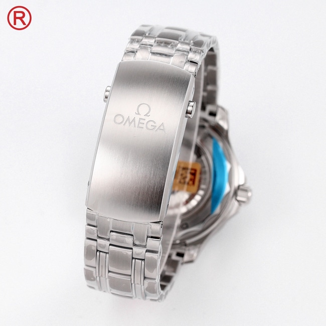 Omegatop-tier men's blue dialsteel braceletSeamaster 300m series mechanical watch clasp picture