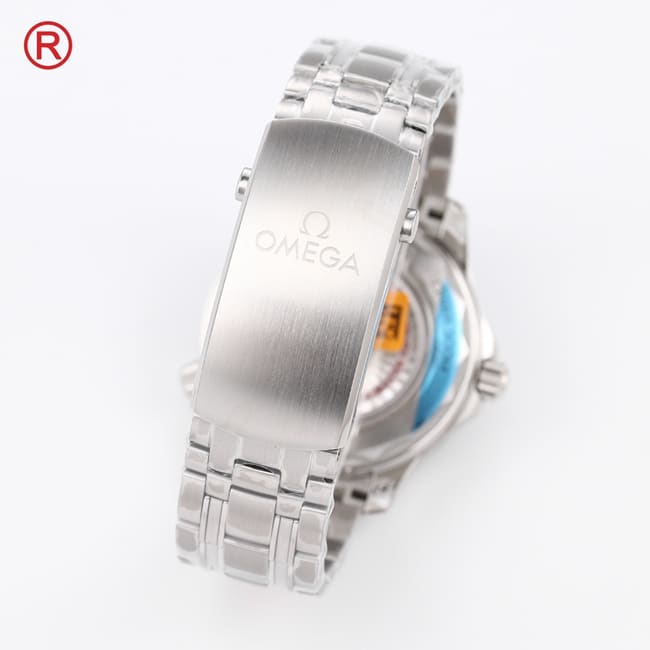 Omegatop-tier men's white dialsteel braceletSeamaster 300m series mechanical watch clasp picture