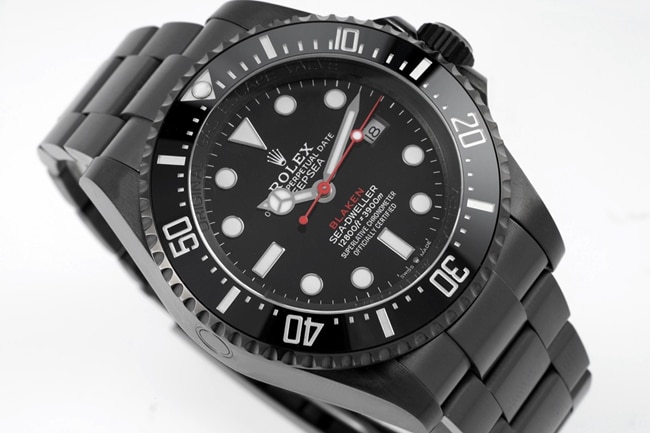Rolextop-tier men's black dialsteel braceletSubmariner customized version mechanical watch front view