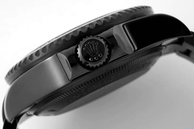 Rolextop-tier men's black dialsteel braceletSubmariner customized version mechanical watch side view