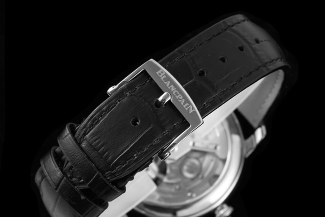 Blancpain top men's white plate black belt classic full series tourbillon mechanical belt watch buckle figure
