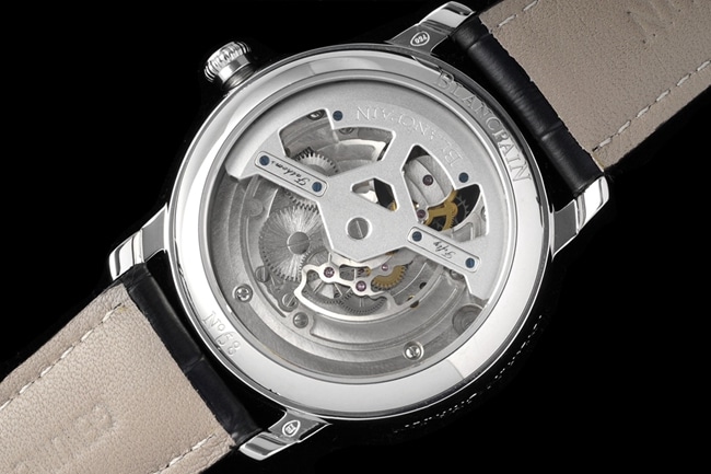 Blancpain top men's white plate black belt classic full series tourbillon mechanical belt watch movement figure