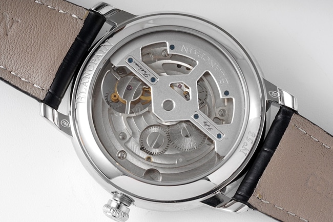JBF FactoryBlancpaintop-tier watch men's white dial black belt classic full series tourbillon mechanical watch V3 version domineering return movement picture
