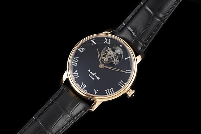 JBF Factorytop-tier replicaBlancpainhigh-quality watch men's black dial black belt tourbillon classic full series mechanical leather strap watch domineering return front view