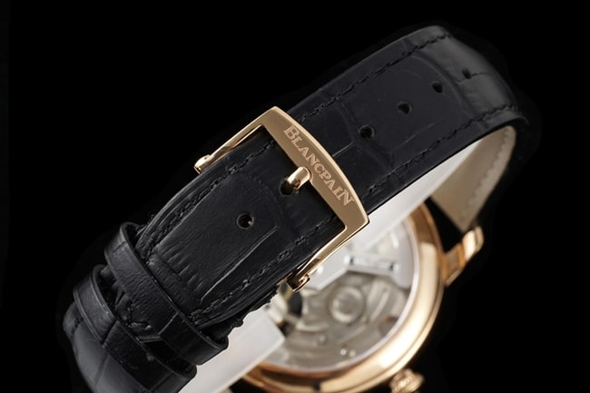 JBF Factorytop-tier replicaBlancpainhigh-quality watch men's black dial black belt tourbillon classic full series mechanical leather strap watch domineering return clasp picture