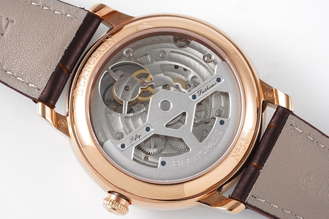 JBF FactoryBlancpaintop-tier watch men's black dial brown belt classic full series tourbillon mechanical watch V3 version domineering return movement picture