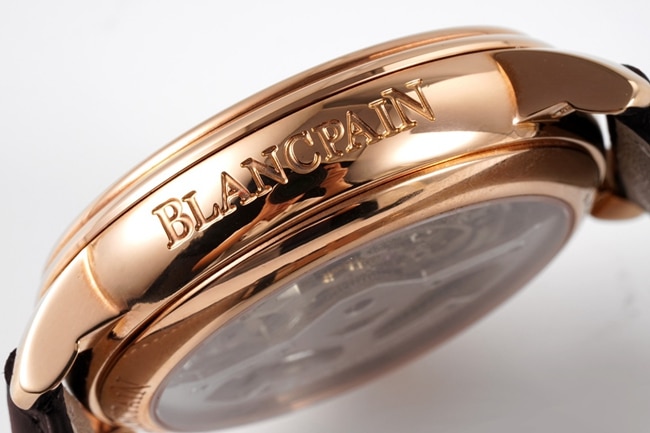 JBF FactoryBlancpaintop-tier watch men's black dial brown belt classic full series tourbillon mechanical watch V3 version domineering return side view