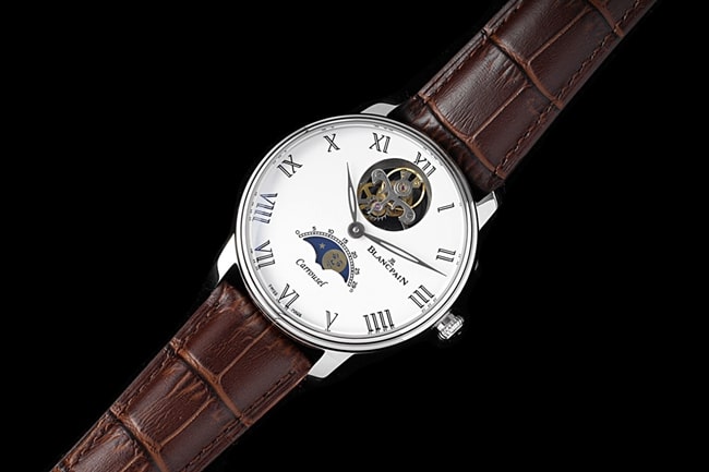 JBF FactoryBlancpaintop-tier replicahigh-quality watch men's white dial brown belt V3 version tourbillon classic full series mechanical leather strap watch front view