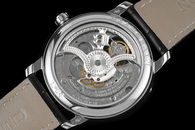 JBF FactoryBlancpaintop-tier watch men's blue dial black belt tourbillon mechanical leather strap classic full series watch movement picture