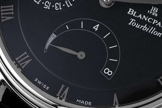 JBF FactoryBlancpaintop-tier watch men's blue dial black belt tourbillon mechanical leather strap classic full series watch detail shots