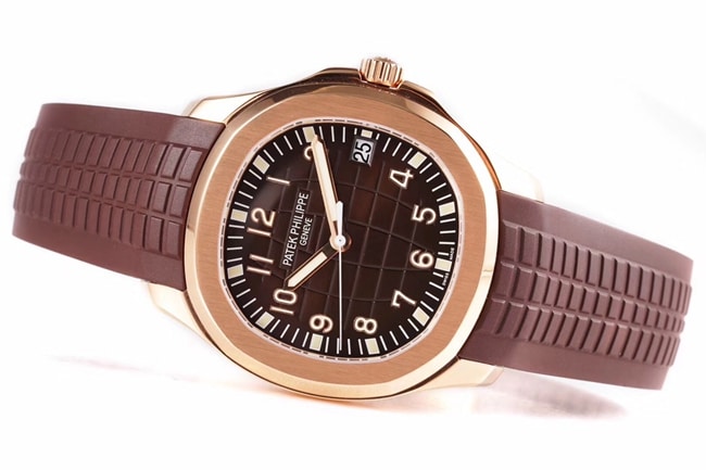 ZF FactoryPatek Philippetop-tier watch men's brown plate rubber strap mechanical underwater explorer series V3 version watch front view
