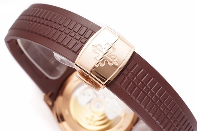 ZF FactoryPatek Philippetop-tier watch men's brown plate rubber strap mechanical underwater explorer series V3 version watch clasp picture