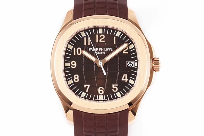 ZF FactoryPatek Philippetop-tier watch men's brown plate rubber strap mechanical underwater explorer series V3 version watch front view