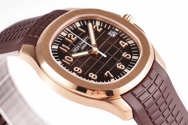 ZF FactoryPatek Philippetop-tier watch men's brown plate rubber strap mechanical underwater explorer series V3 version watch front view