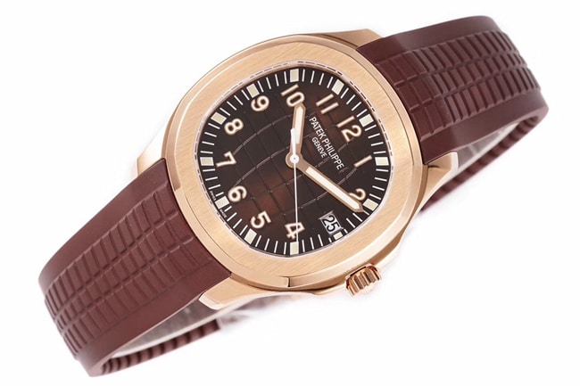 ZF FactoryPatek Philippetop-tier watch men's brown plate rubber strap mechanical underwater explorer series V3 version watch front view