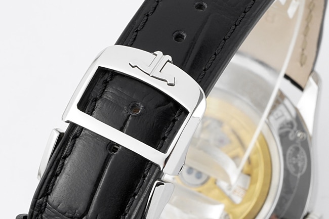 ZF FactoryJaeger-LeCoultretop-tier watch men's blue dial black belt Geographer Q1428421 series disc mechanical leather strap watch clasp picture