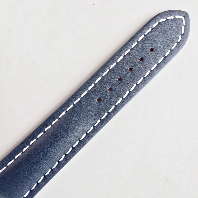 V7 factory top-tier Breitling watch men's blue dial blue belt mechanical overseas series Day-Date type leather strap watch bracelet picture