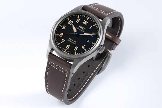 V7 factory universal top collectible watches men's black disk brown belt mark series mechanical belt watch front view