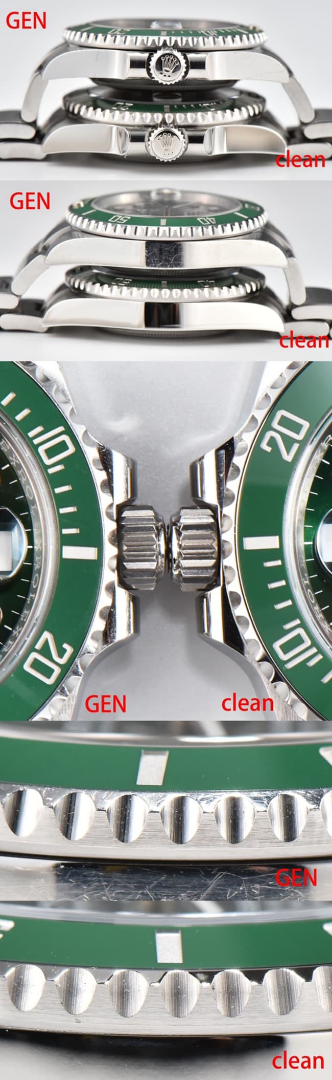CLEANRolexC factory Starbucks Submariner3135 top-tier watch and Genuine difference and process evaluation detail shots