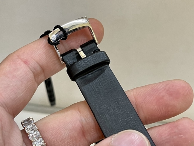 zf factory top-tier count high-quality watch women's white dial black belt South Africa real diamond leather strapquartz watch clasp picture