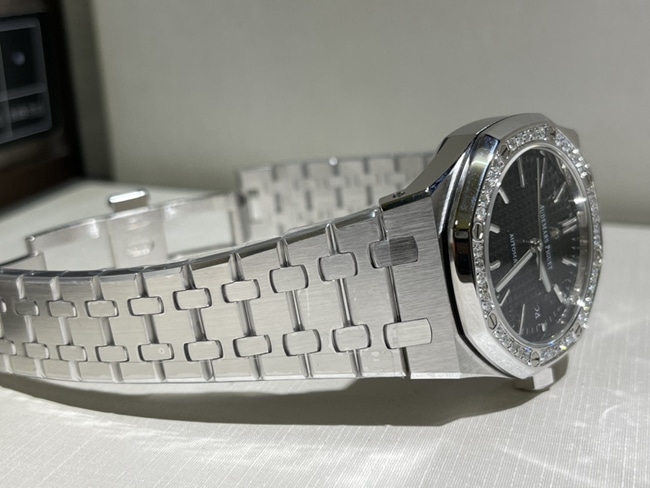 Top Audemars Piguet watches men's black disk steel strap mechanical watch buckle figure