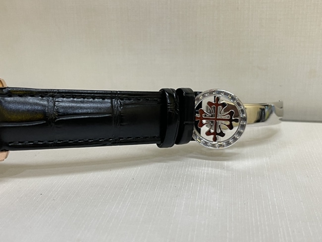 Patek Philippetop-tierhigh-quality watch men's black dial black belt South African T square diamond leather strap watch clasp picture