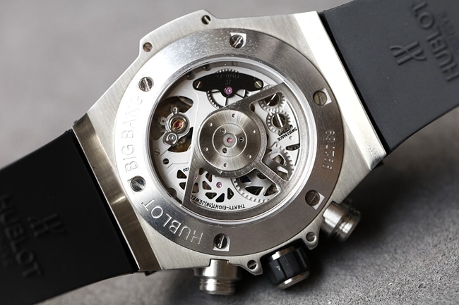top-tier replicaHublot super A watch men's white dialrubber strapv2 version mechanical BigBang big bang series watch movement picture