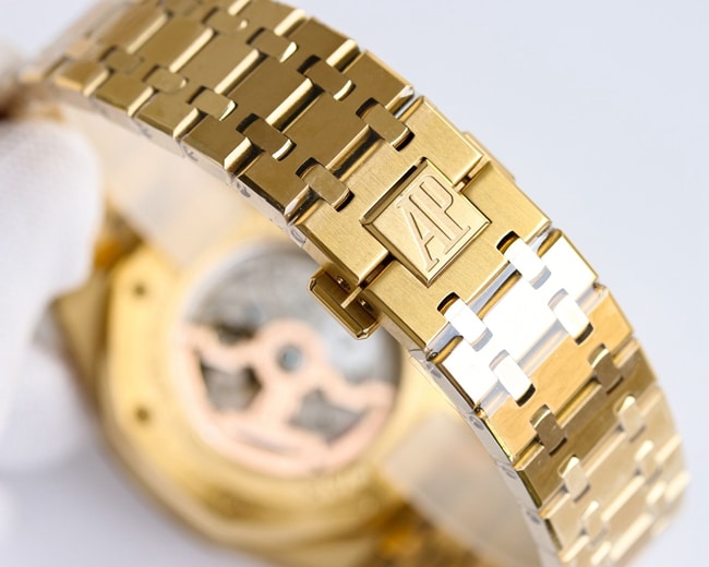 Audemars Piguettop-tier watch men's blue dial gold steel braceletRoyal Oak26574ST series mechanical watch clasp picture