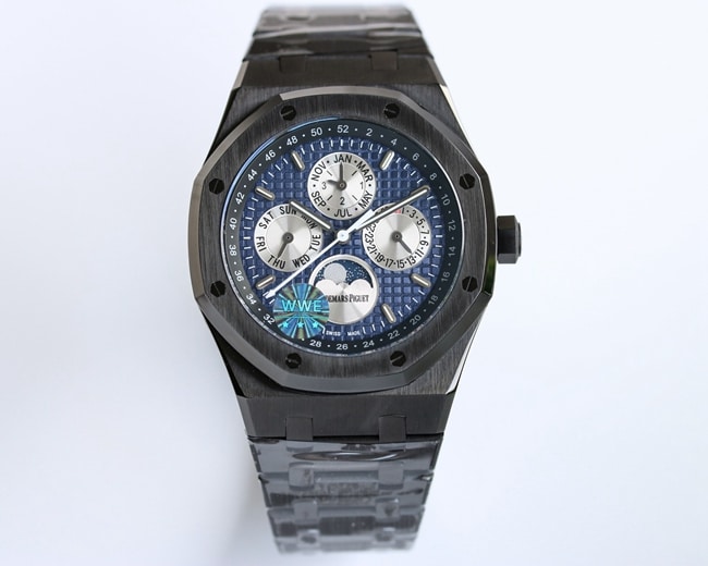 WWE factory Audemars Piguettop-tier watch men's blue dialsteel bracelet mechanical Royal Oak26574ST series watch front view