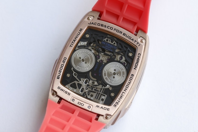 top-tier Bugatti Veyron watch men's white dialrubber strap mechanical watch movement picture