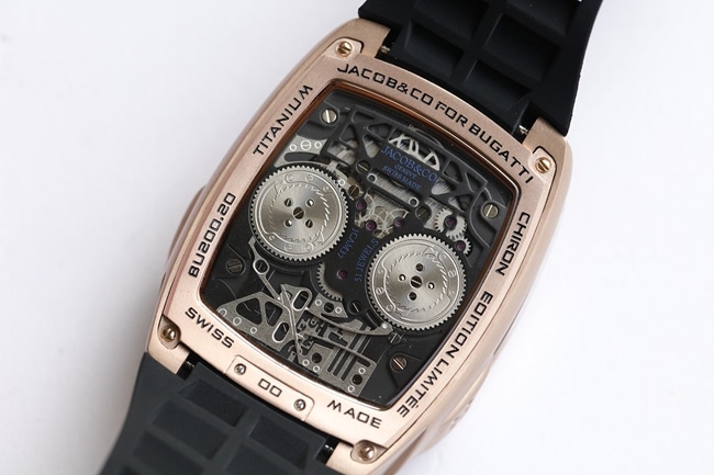 top-tier Bugatti Veyron high-quality watch men's black dial black rubber strap mechanical Czech Leopard watch movement picture