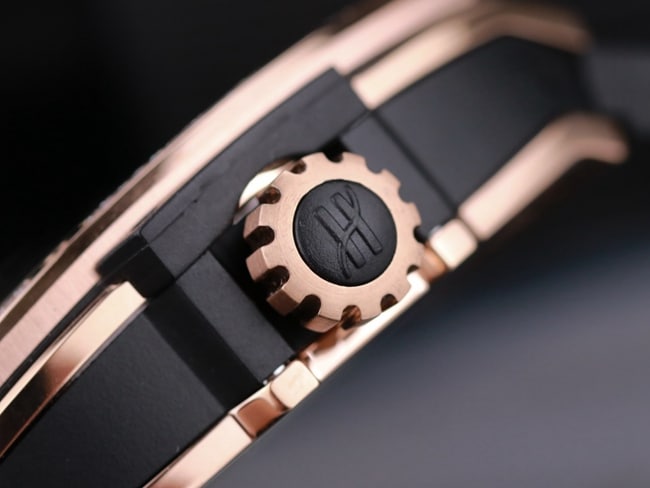 Hublottop-tier watch men's black dial black belt MASTERPIECE series tourbillon mechanical leather strap watch detail shots