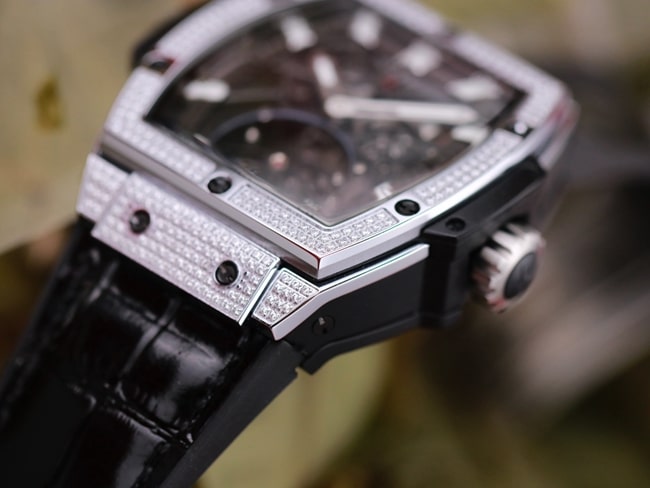 Hublot top-tierhigh-quality watch men's black dial black belt tourbillonMASTERPIECE series mechanical watch detail shots