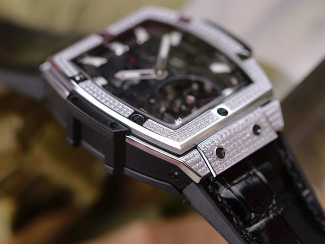 Hublot top-tierhigh-quality watch men's black dial black belt tourbillonMASTERPIECE series mechanical watch detail shots