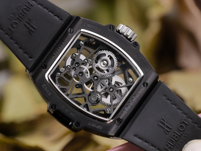 Hublot top-tierhigh-quality watch men's black dial black belt tourbillonMASTERPIECE series mechanical watch movement picture