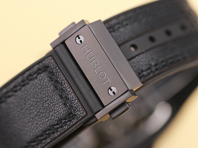 Hublot top-tier watch men's black dialrubber strap manual winding tourbillon mechanical MASTERPIECE series watch clasp picture