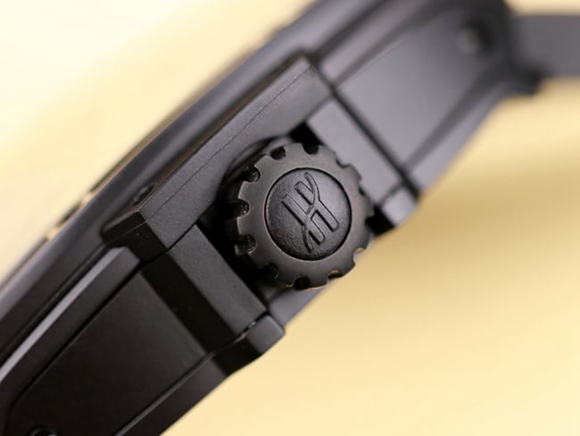 Hublot top-tier watch men's black dialrubber strap manual winding tourbillon mechanical MASTERPIECE series watch detail shots